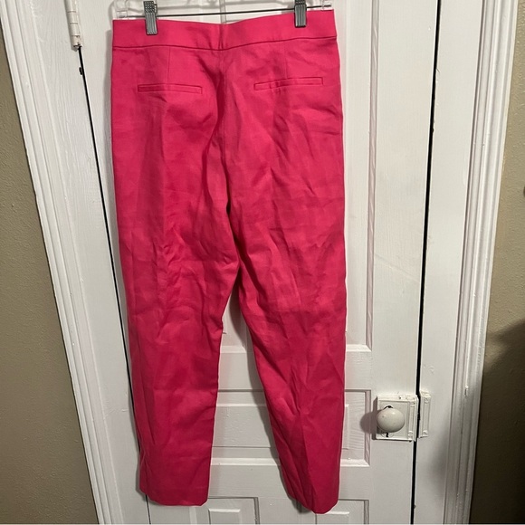 J. Crew Kate Straight Leg Linen Blend Pants Pink Size 4 C - Picture 4 of 8